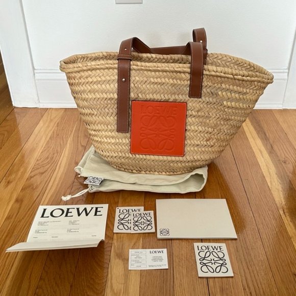 Loewe Medium Basket Bag Orange Anagram - Picture 1 of 5